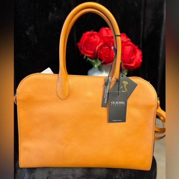 💛NWT- Claudia Firenze Caramel  look alike Margaux VIRAL GORGEOUS Leather Bag💛 - Picture 7 of 12
